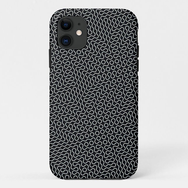 Schwarz-Weiß-Liniendesign Case-Mate iPhone Hülle (Rückseite)