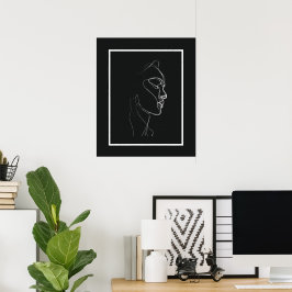 Schwarz-Weiß-Linienkunst Frauen Linienplakat Poster