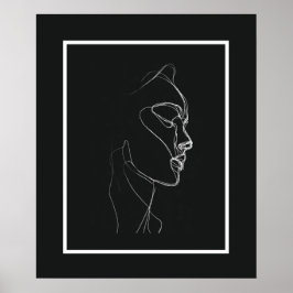 Schwarz-Weiß-Linienkunst Frauen Linienplakat Poster