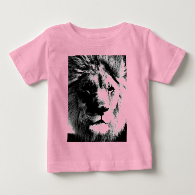 Schwarz-Weiß-Lion Baby T-shirt (Vorderseite)