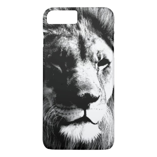 Schwarz-Weiß-Lion Case-Mate iPhone Hülle (Rückseite)