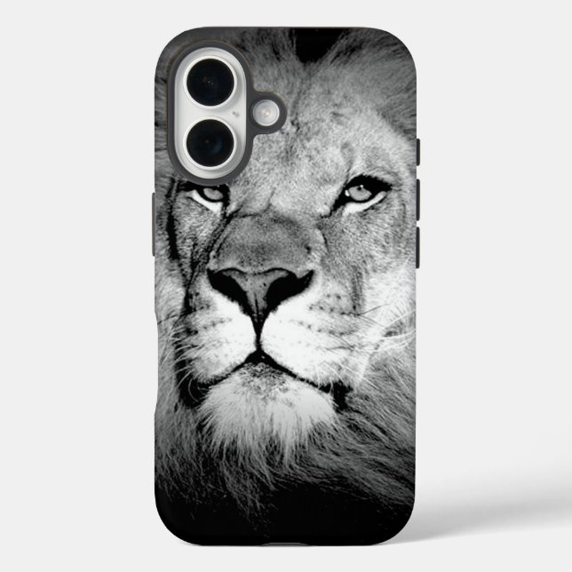 Schwarz-Weiß-Lion Case-Mate iPhone Hülle (Rückseite)
