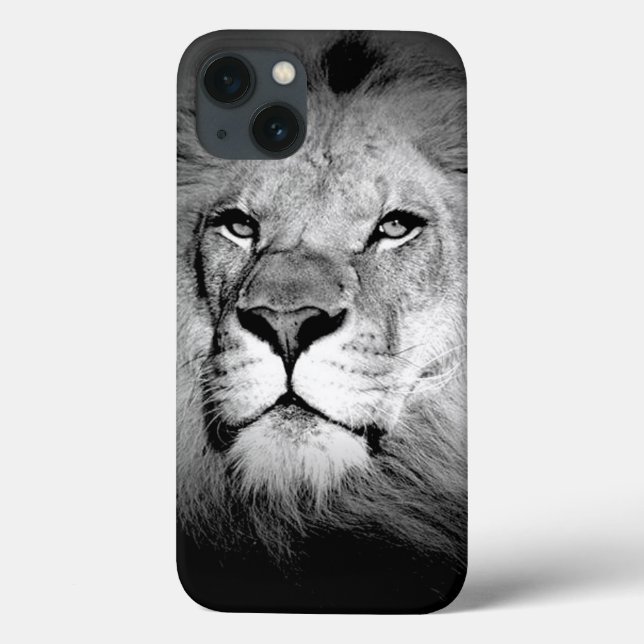 Schwarz-Weiß-Lion Case-Mate iPhone Hülle (Rückseite)