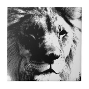 Schwarz-Weiß-Lion Fliese