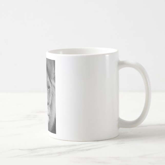 Schwarz-Weiß-Lion Kaffeetasse (Rechts)