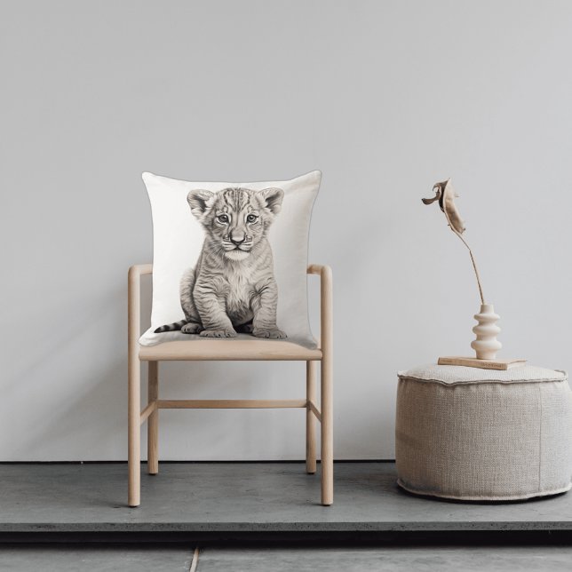 Schwarz-Weiß-Lion-Keilkissen Kissen (Von Creator hochgeladen)