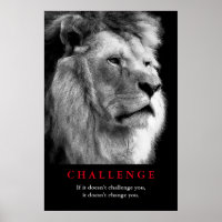Schwarz-weiß Lion Motivierend Challenge
