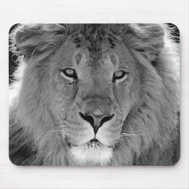 Schwarz-Weiß-Lion Mousepad (Vorne)
