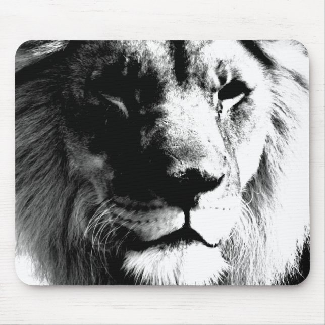 Schwarz-Weiß-Lion Mousepad (Vorne)