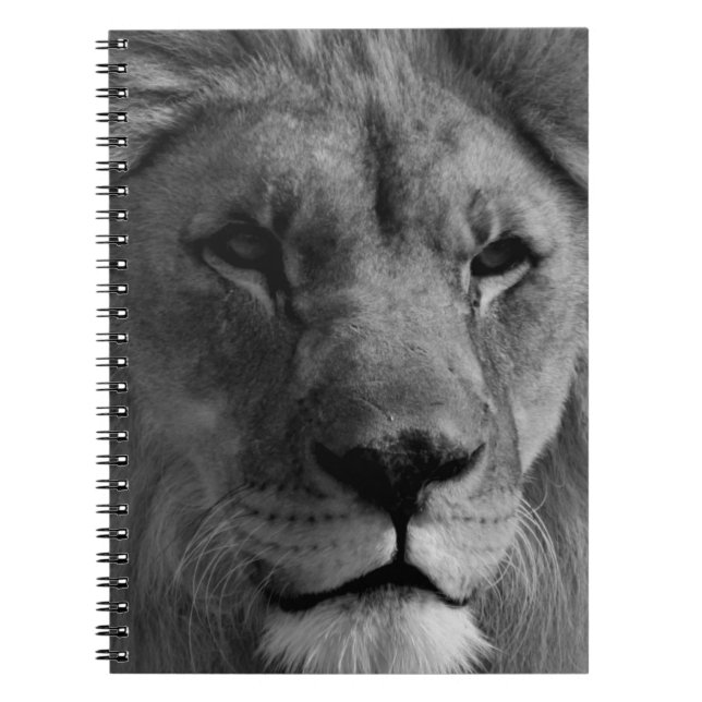 Schwarz-Weiß-Lion Notizblock (Vorderseite)