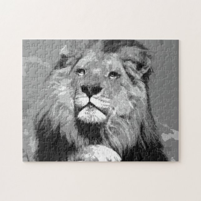 Schwarz-Weiß-Lion Puzzle (Horizontal)