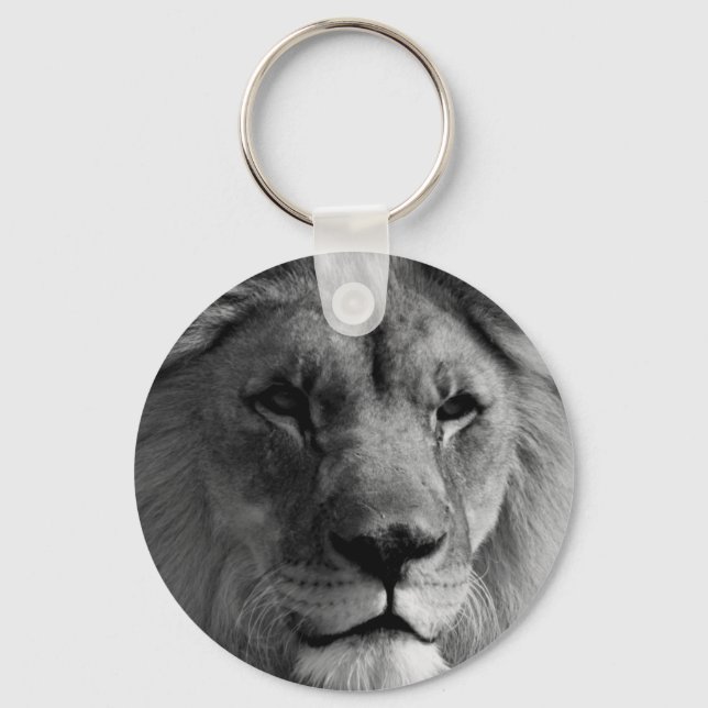 Schwarz-Weiß-Lion Schlüsselanhänger (Vorderseite)