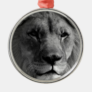 Schwarz-Weiß-Lion Silbernes Ornament