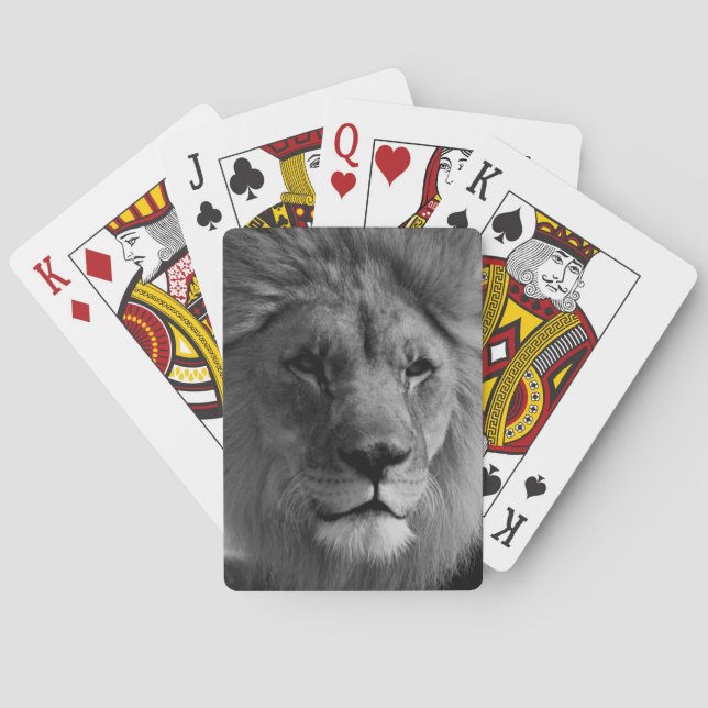 Schwarz-Weiß-Lion Spielkarten (Rückseite)
