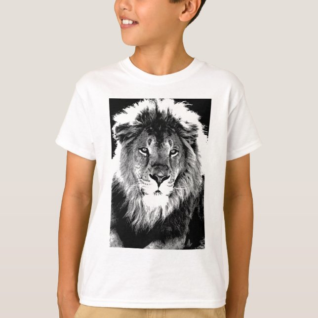 Schwarz-Weiß-Lion T-Shirt (Vorderseite)