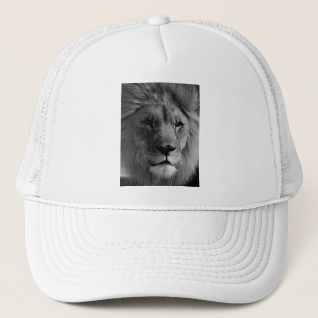 Schwarz-Weiß-Lion Truckerkappe (Vorderseite)