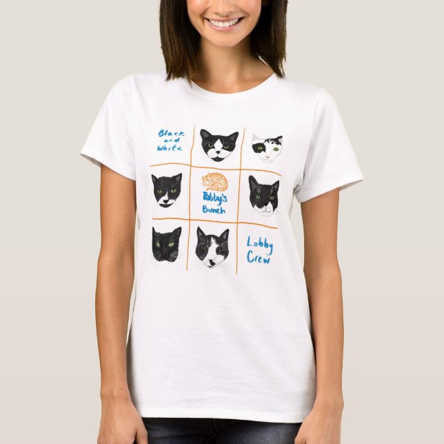 Schwarz-Weiß-Lobby Crew T - Shirt (Vorderseite)