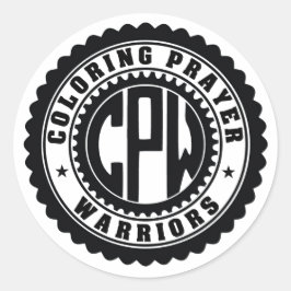 Schwarz-Weiß-Logo-Aufkleber FarbeGebetKrieger Runder Aufkleber