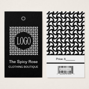 Schwarz-Weiß-Logo mit Bar Code-Preismarken