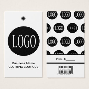 Schwarz-Weiß-Logo mit Bar Code-Preismarken
