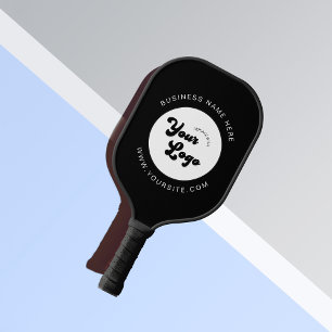 Schwarz-Weiß-Logo-Text für Unternehmen Pickleball Schläger