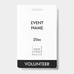 Schwarz-Weiß-Logoabzeichen für Event-Volunteers Ausweis