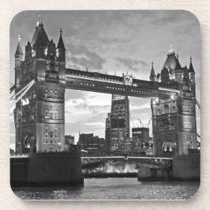 Schwarz-weiß London Tower Bridge UK Travel Untersetzer