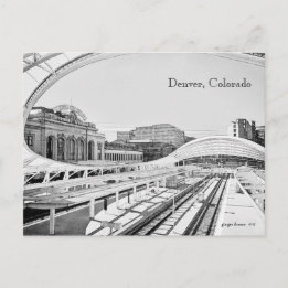 Schwarz-Weiß-Look der Gewerkschaft Station, Denver Postkarte