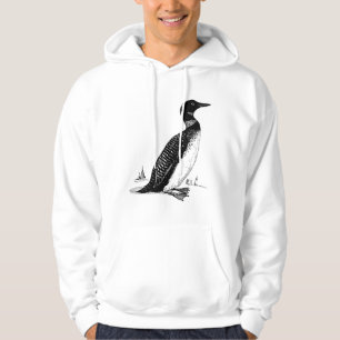 Schwarz-Weiß-Loon Zeichnend Hoodie