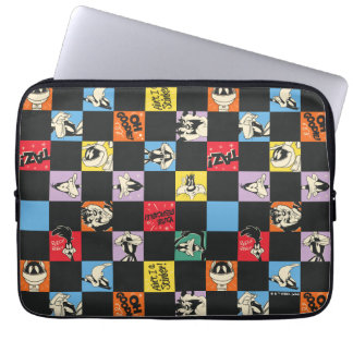 Schwarz-Weiß-LOONEY TUNES™ in bunten Schachbretter Laptopschutzhülle