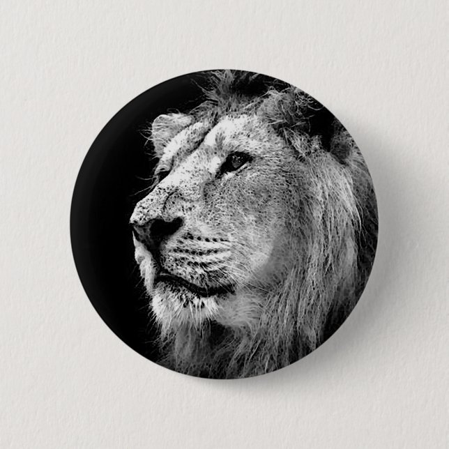 Schwarz-Weiß-Löwe Button (Vorderseite)