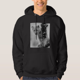 Schwarz-Weiß-Löwe Hoodie