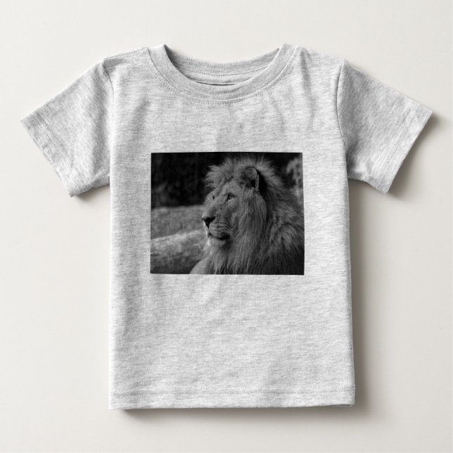 Schwarz-Weiß-Löwe - Wildtier Baby T-shirt (Vorderseite)