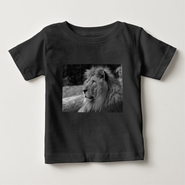 Schwarz-Weiß-Löwe - Wildtier Baby T-shirt (Vorderseite)