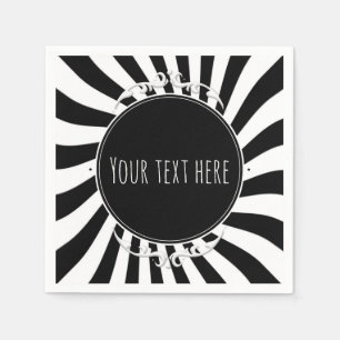 Schwarz Weiß Lustige Verspielte Streifen Halloween Serviette