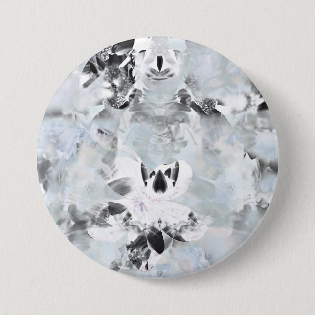 Schwarz-Weiß Luxus abstrakt moderne Kunst Button (Vorderseite)
