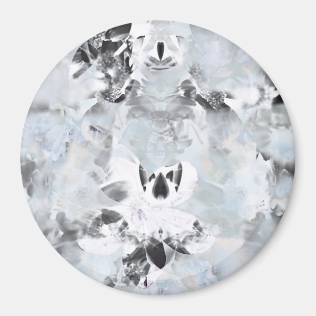 Schwarz-Weiß Luxus abstrakt moderne Kunst Magnet (Vorne)