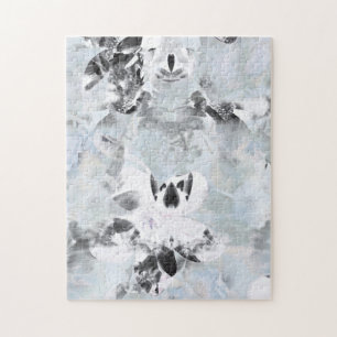Schwarz-Weiß Luxus abstrakt moderne Kunst Puzzle