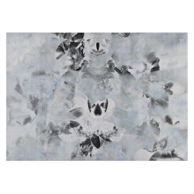 Schwarz-Weiß Luxus abstrakt moderne Kunst Schneidebrett (Vorderseite)