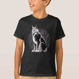 Schwarz-Weiß-Lynx T-Shirt