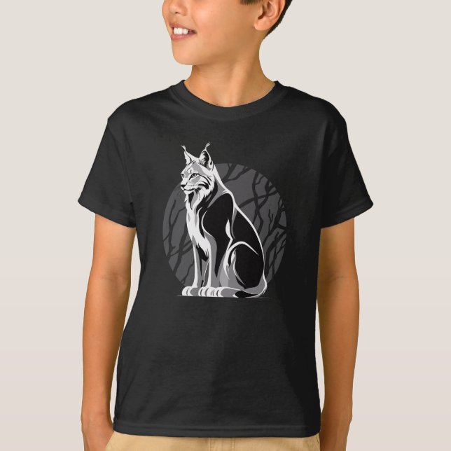 Schwarz-Weiß-Lynx T-Shirt (Vorderseite)