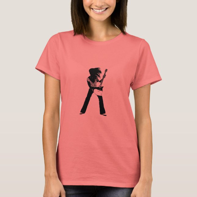 Schwarz-Weiß-Mädchen-Rock T-Shirt (Vorderseite)