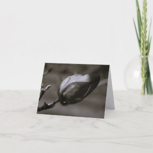 Schwarz-Weiß-Magnolienknospe Minimalistische Fine  Dankeskarte