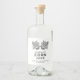 Schwarz-Weiß-Maissaft mit zwei Keksen Alkoholflaschenetikett