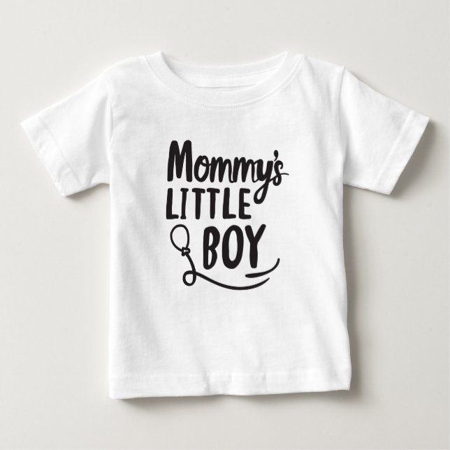 Schwarz-Weiß-Mama's Little Boy New Son-Mama Baby T-shirt (Vorderseite)