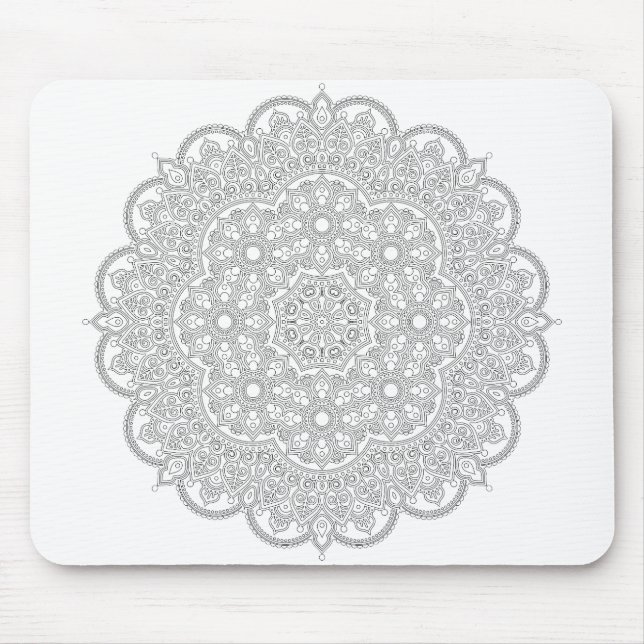 Schwarz-Weiß-Mandala, farbenfroh Mousepad (Vorne)