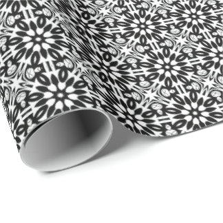Schwarz-Weiß-Mandala-Linien Muster 3 Geschenkpapier