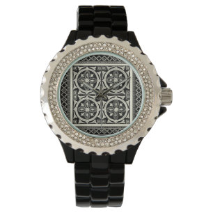 Schwarz-Weiß-Mandala-Motif von Vision Studio Armbanduhr