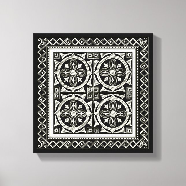 Schwarz-Weiß-Mandala-Motif von Vision Studio Leinwanddruck (Vorderseite)