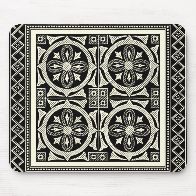 Schwarz-Weiß-Mandala-Motif von Vision Studio Mousepad (Vorne)